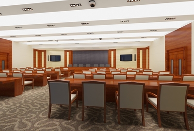 中式會議室吊頂裝修效果圖欣賞